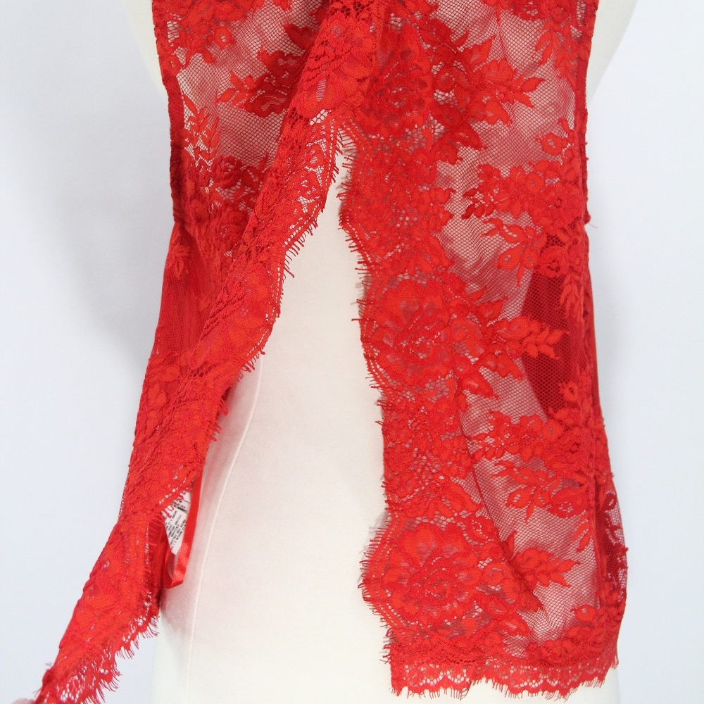 Free People Lace Tank Top Open Back Shirt Red - Picture 5 of 8